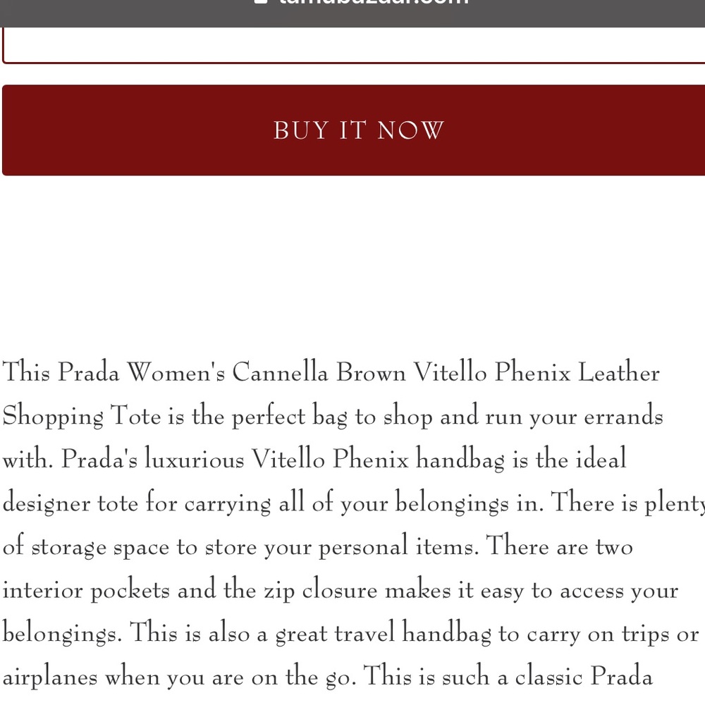 Prada Vitello Phenix Grain Leather Tan Large Shopping Tote Bag in Cannella Brown - Picture 9 of 9